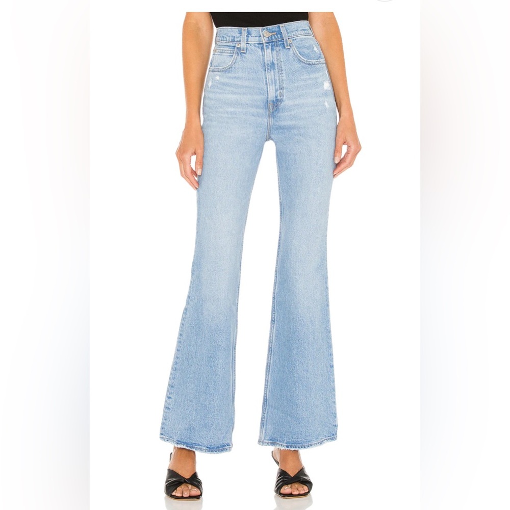 Levi’s 70s high rise flare in marine babe